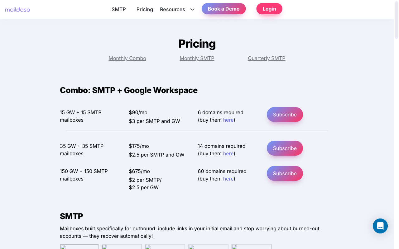 Maildoso pricing