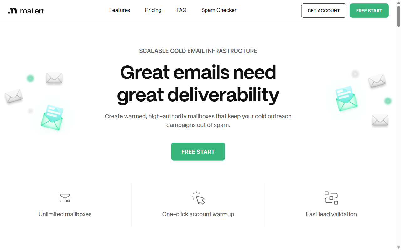 Mailerr homepage