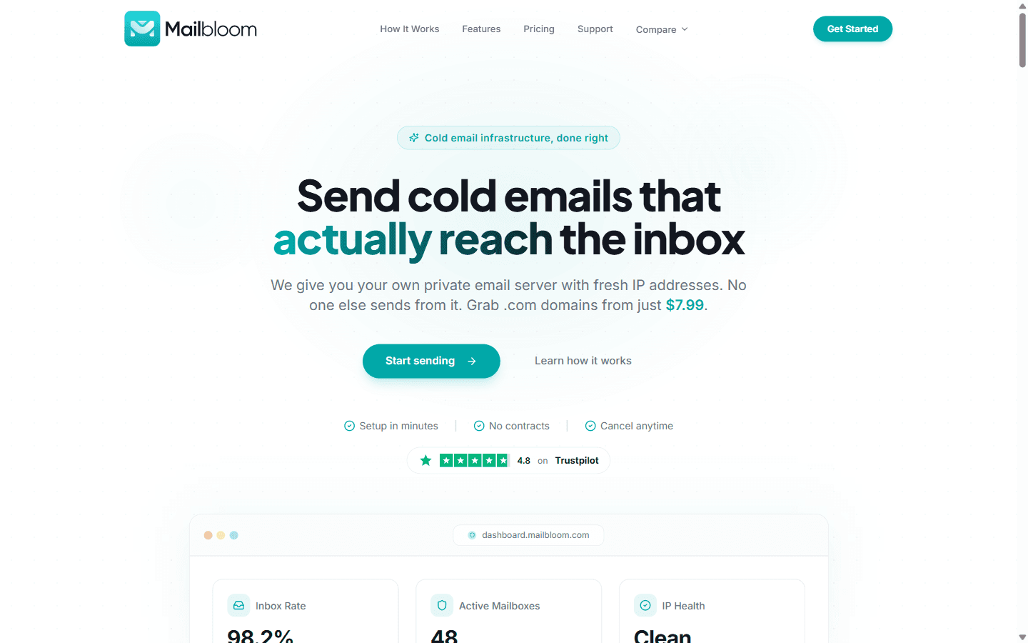 Mailbloom homepage